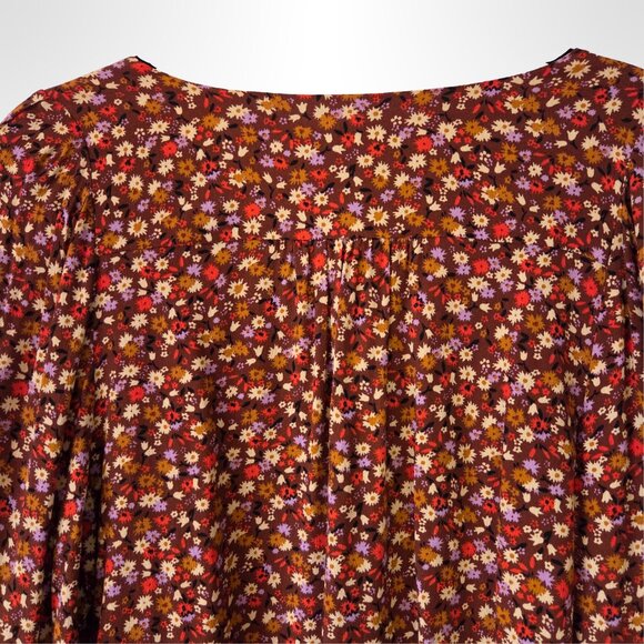 Madewell Lirane Tie Sleeve Button-Front Floral Blouse - Picture 3 of 5
